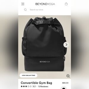 Beyond Yoga Black Convertible Gym Backpack Bag